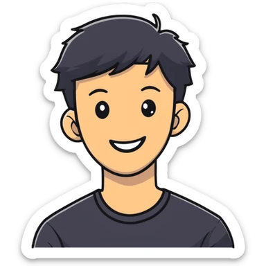 Asian happy good looking male sticker