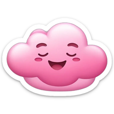 Pink cloud with lots of hearts and happy face sticker