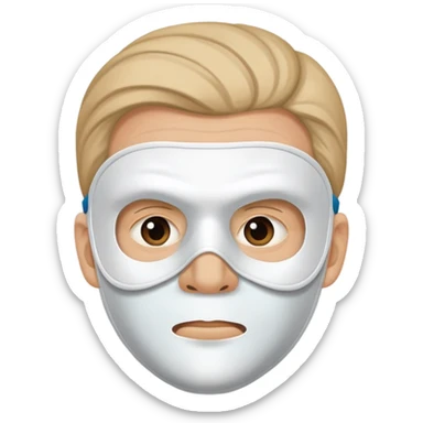 Alex the Terrible wearing signature mask sticker