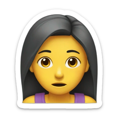 anxious girl on computer sticker