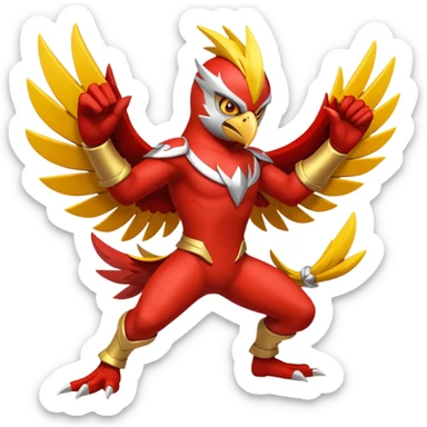 Blaziken-Hawlucha-fusion sticker
