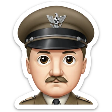 Adolf hitler wearing a backwards hat  sticker