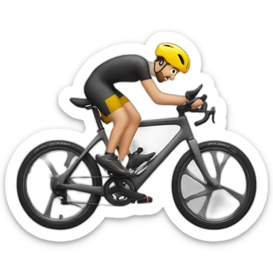 guy carring road bike over his head sticker