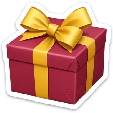 christmas gift with cranberry color and yellow bow sticker