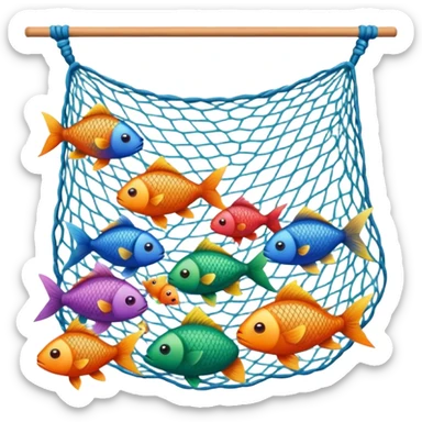 fishing net with fishes sticker