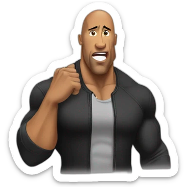 the rock telling someone to be quiet sticker