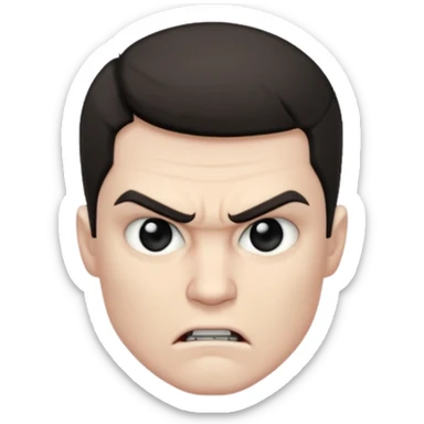 Angry mood my  pretty handsome bratz man, with black black black  eyes,  short dar, pale skin, defined jawlines sticker