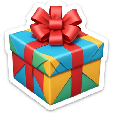 Emoji of a Gift in diagonal view sticker