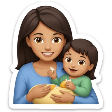 woman pretending to eat baby sticker