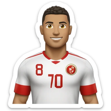 Ronaldo avec un maillot de foot marocain  sticker