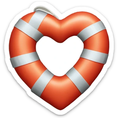Life preserver heart sticker