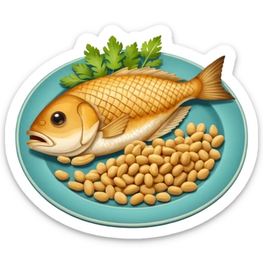 fish and peanut indonesian food sticker