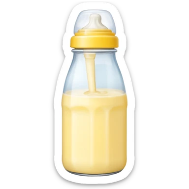 baby Milk bottle yellow sticker