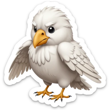 a sad white crow emoji sticker