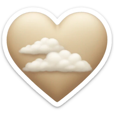 beige heart + cloud sticker