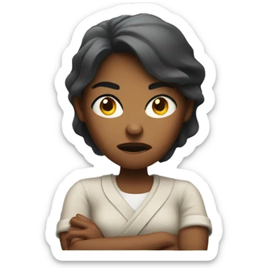 Angry woman crossing her arms sticker