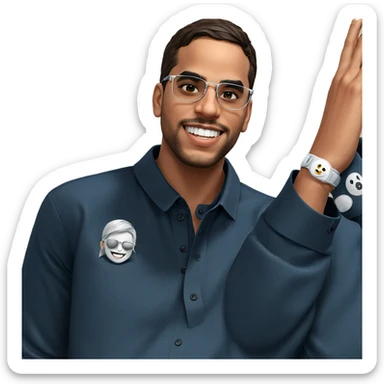 smiling boy with sunglasses sticker