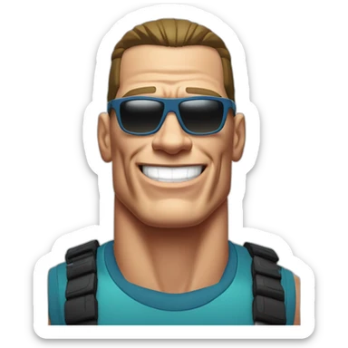 John cena with deal with it glasses sticker