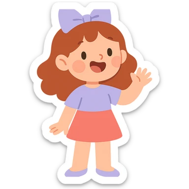matching bow in pastel purple, simple and cute sticker