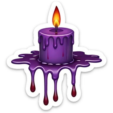 candle with blood drips dark purple sticker