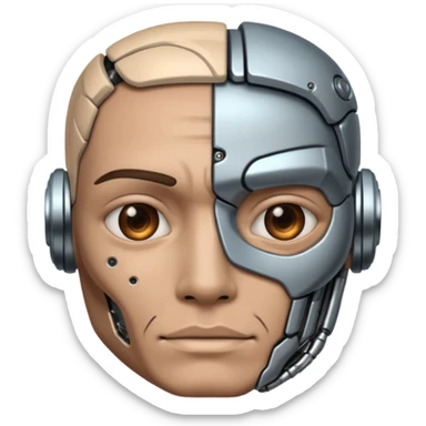 half man, half cyborg sticker