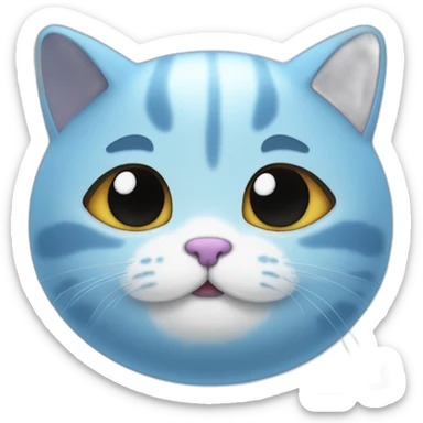 blue mellow mochi cat sticker