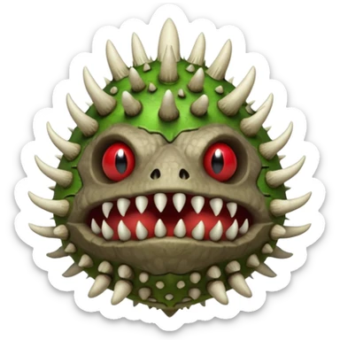poisonous mushroom beast portrait, head and shoulders only, mushroom shell armor, spiky fungus growths, toxic green veins, beast-like mouth, heavy fungal texture, 3D cartoon, mobile game icon style, clean background, no text, no watermark

 sticker