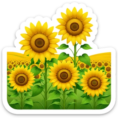 Sunflowers in field sticker