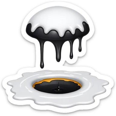 a black hole on floor dripping white paint  sticker