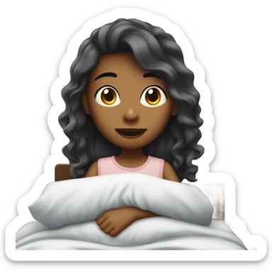 Girl wake up from bed sticker