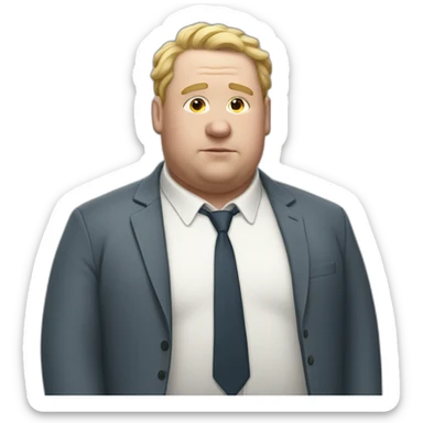 Fat white man sticker