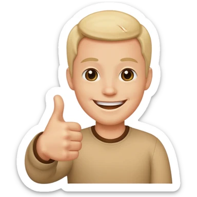 eine Person mit einem Daumen nach oben zu sehen ist. sticker