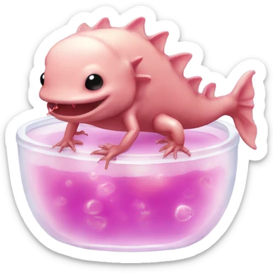 Axolotl eating jelly sticker