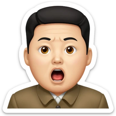 Kim Jon un qui est choqué en ouvrant la bouche sticker