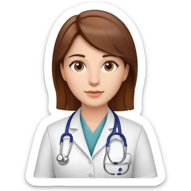 Woman veterinarian brown hair sticker