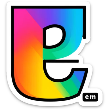 Colorful Gradient Alphabetical Letter “E” sticker