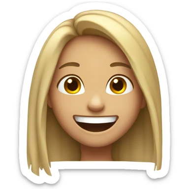 Girl with long hair laugh  sticker