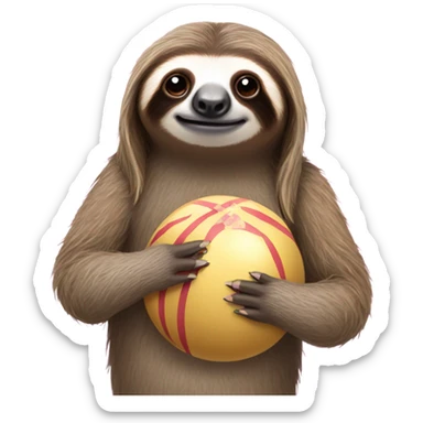 Sloth with fake nails wearing a ball gown  sticker