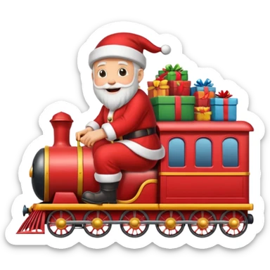 treno com varios vagoes de natal com papai noel  sticker