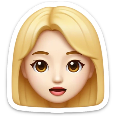 Cinematic Realistic K-pop Pop Culture Emoji, depicted with a modern, stylish portrayal capturing the essence of the K-pop phenomenon rendered with sleek textures and dynamic, vivid lighting. sticker