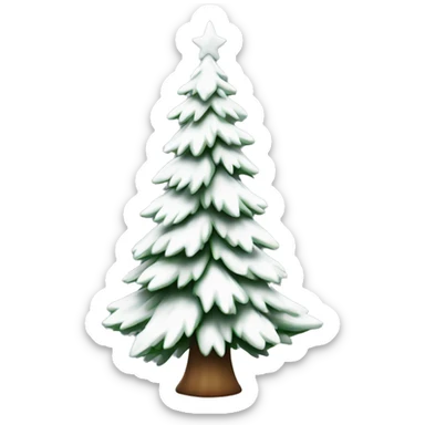  actual white fir christmas tree isolated.  sticker