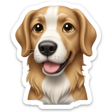 Perro con el pelo recien cortado con una tijeras sticker