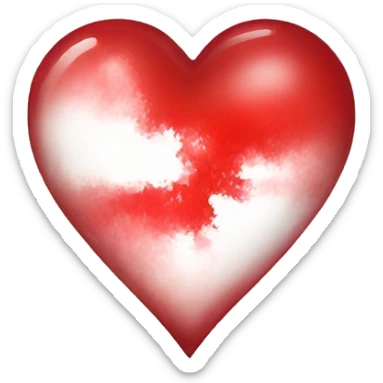 heart filled with color red and white aura sticker