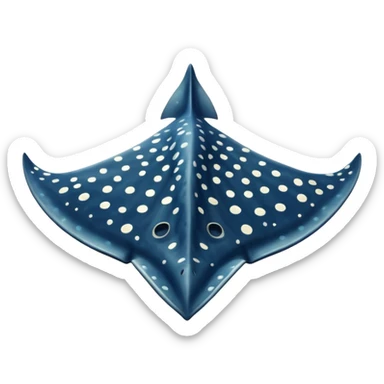 Spotted eagle sting ray with wide wingspan viewed from above sticker