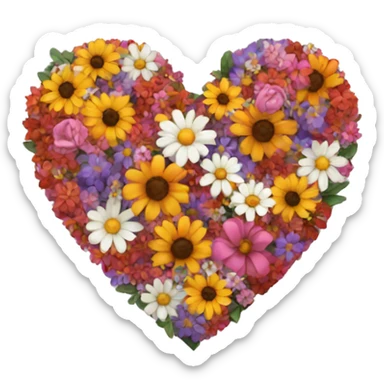 heart covered in flowers  sticker