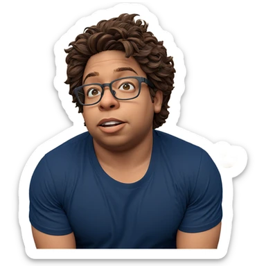 brown haired boy in glasses sticker