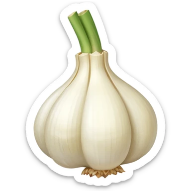 single garlic clove with cubed garlic sticker