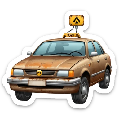 a tagging device on the bottom of a car sticker