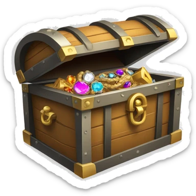 treasure chest with jewelry sticker