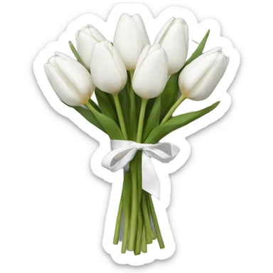 white tulip bouquet  sticker